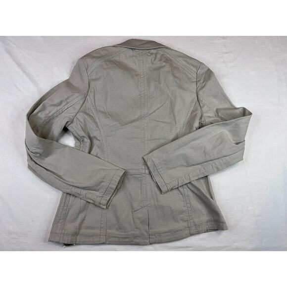 LL Bean Blazer Womens Size 4 Tan Khaki Button Jacket Workwear Dresswear Career - Picture 8 of 10